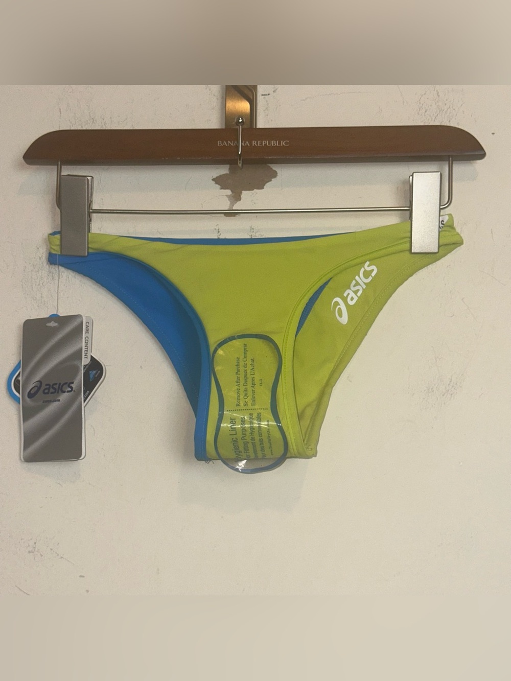 Asics Kaitlyn Bikini Bottom Womens XS Reversible Blue Green Shaper Sports Beach